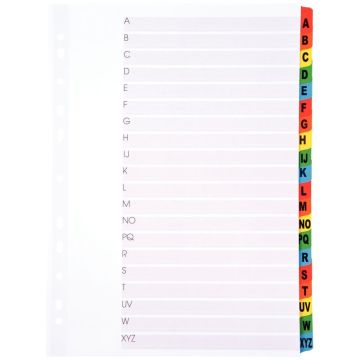 Jeu de 20 intercalaires alphabétiques en carte Mylar, format A4