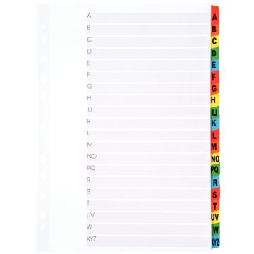 Jeu de 20 intercalaires alphabétiques en carte Mylar, format A4+