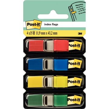 Carte de 4 x 35 index post-it étroit format 12 x 44 mm