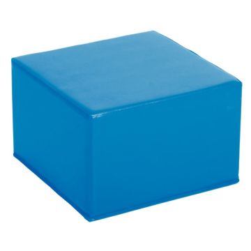 Pouf carré en PVC 40x40x25cm bleu