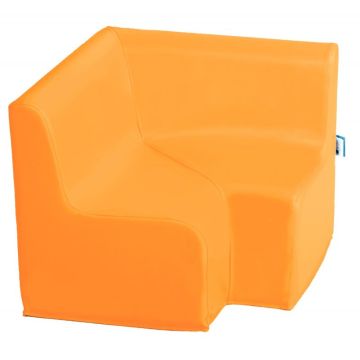 Chauffeuse d'angle 90° 56x56x45cm orange