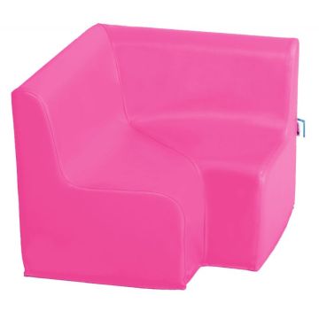 Chauffeuse d'angle 90° 56x56x45cm fuschia