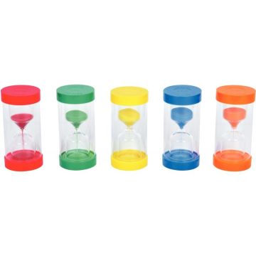 Set de 5 sabliers 15x7cm 30s-1min-3min-5min-10min