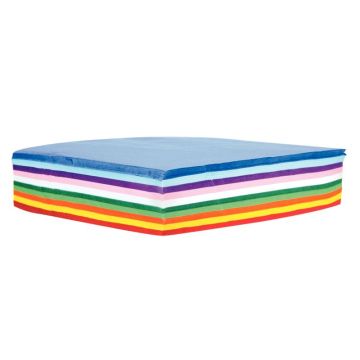 Paquet de 500 feuilles de papier de soie 16 x 16 cm couleurs assorties