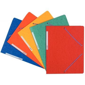 Paquet de 10 chemises sans rabat à élastiques en carte lustrée 390g, coloris assortis