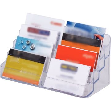 Porte-cartes de visite 8 compartiments transparent