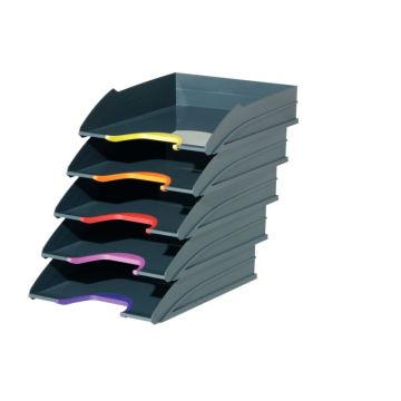 Lot de 5 corbeilles à courrier VARICOLOR