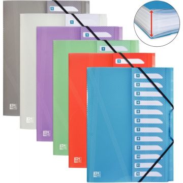 Trieur en polypropylène HAWAÏ 12 compartiments, coloris assortis