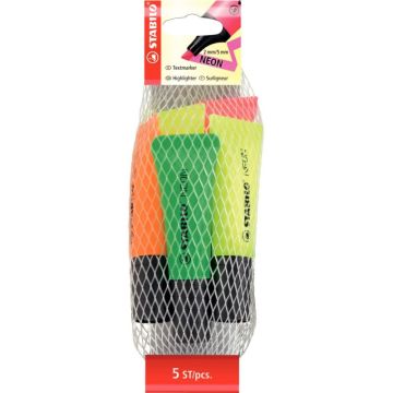 Pack de 5 surligneurs Néon assortis