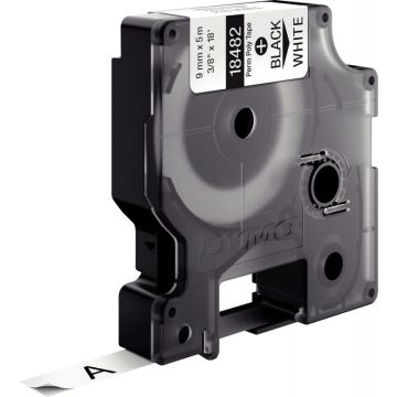 Recharge DYMO ruban polyester permanent 9mm x 5,5m noir sur blanc