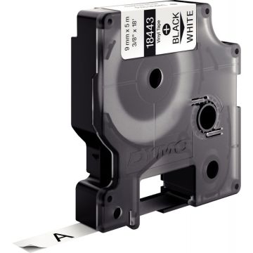 Recharge DYMO ruban vinyle 9mm x 5,5m noir sur blanc