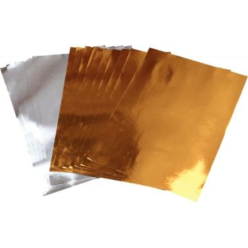 Pochette de 15 feuilles métalisées  format A4 adhésives