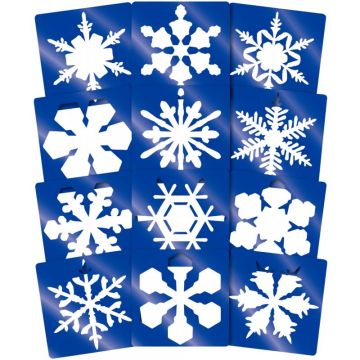 Lot de 12 pochoirs flocons de neige