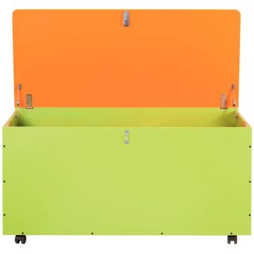 Coffre en bois à roulettes