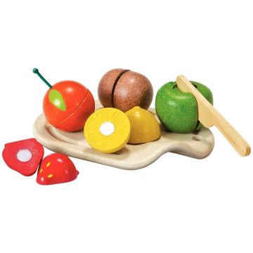 Plateau de 5 gros fruits en bois PLAN TOYS