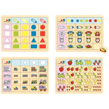 Lot de 4 tableaux double entrée série 1