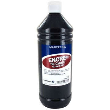 Flacon de 1L d'encre de chine noire