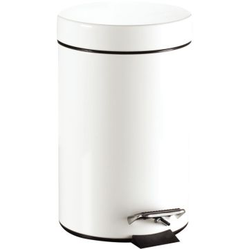 Poubelle à pédale en métal 12L blanche