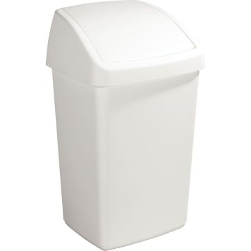 Poubelle à couvercle basculant 50L blanche
