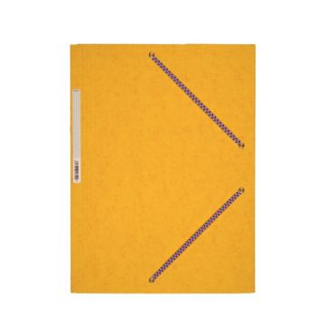 Chemise 3 rabats à élastiques en carte lustrée 5/10ème 350g jaune