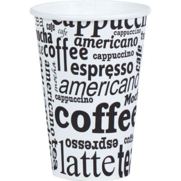 Sac de 50 gobelets en carton avec écritures 28cl