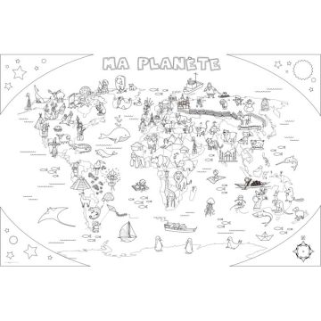 Coloriage géant la planète