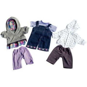 Lot de 3 tenues pour poupée mixte 40/42 cm