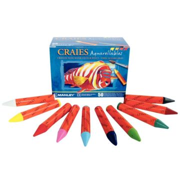 Boîte de 50 pastels aquarellables assorties
