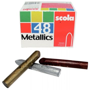 Boîte de 48 craies cire métal assorties