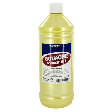 Flacon 1L de gouache concentrée MAJUSCULE, coloris jaune nacré