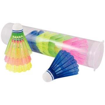 Tube de 12 volants badminton coloris assortis