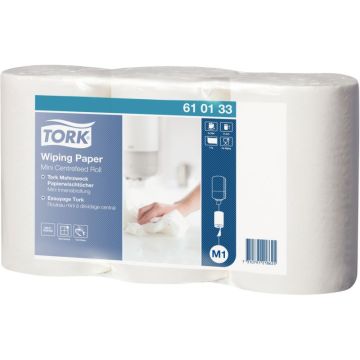 Lot de 3 mini-bobines essuie-tout M1 1 pli blanches