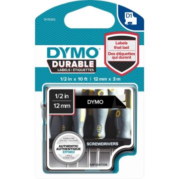 Recharge DYMO D1 12 mm x 3 m impression blanc support noir