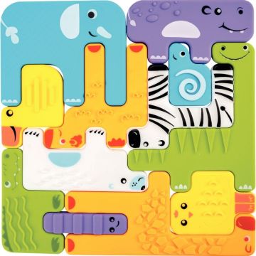 Puzzle casse-tête animaux en silicone, 12 pièces