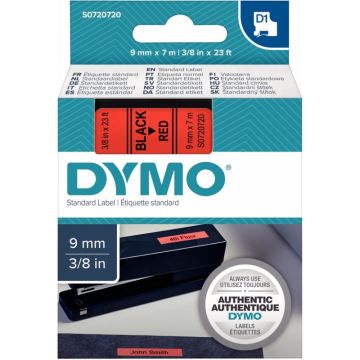 Recharge DYMO D1 9 mm x 7 m noir et rouge