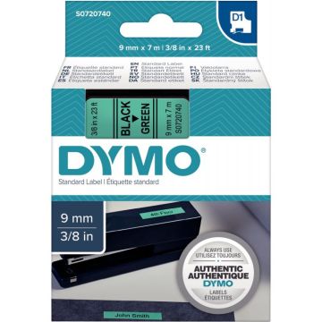 Recharge DYMO D1 9 mm x 7 m noir et vert