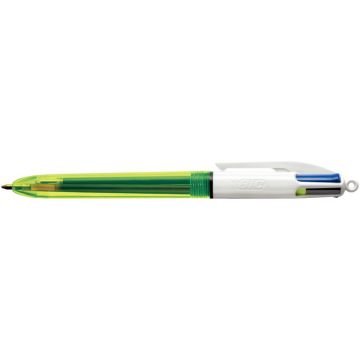 Stylo bille 4 couleurs fluo