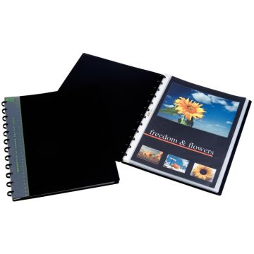 Protège-documents 60 vues ADOC BIND-EX, couverture en polypropylène rigide 8/10ème, noir