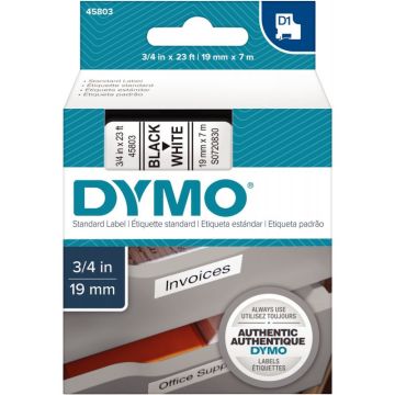 Recharge DYMO D1 19 mm x 7 m noir et blanc 19 mm