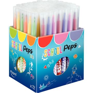 Pot de 72 feutres Schoolpeps assortis