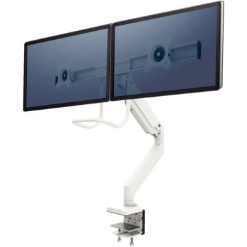 Bras porte-écran double à barre transversale Eppa blanc