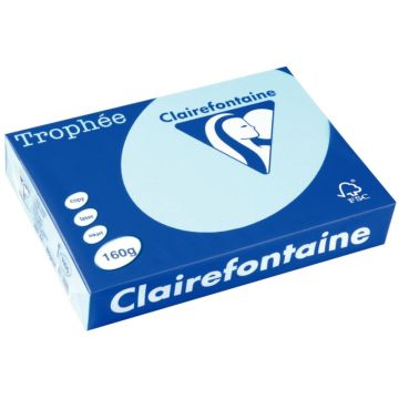 Paquet de 250 feuilles format A4 160g bleu alizé CLAIREFONTAINE