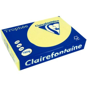 Paquet de 250 feuilles format A4 160g jonquille CLAIREFONTAINE