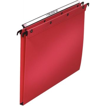 Paquet de 10 dossiers suspendus en polypropylène opaque 5/10ème pour tiroir, dos 15 mm, rouge