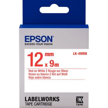 Recharge EPSON LK 12mmx9m rouge/blanc