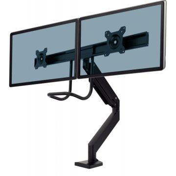 Bras porte-écran double à barre transversale Eppa noir