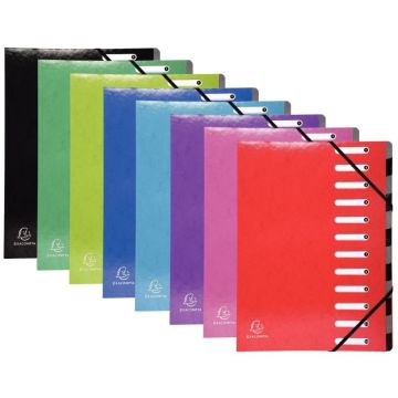 Trieur en carte pelliculée IDERAMA dos extensible 12 compartiments, coloris assortis