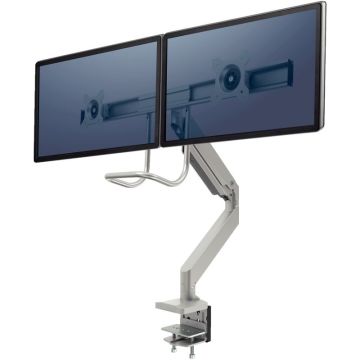 Bras porte-écran double à barre transversale Eppa argent