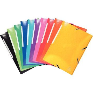 Chemise 3 rabats à élastiques en carte lustrée 425g, coloris assortis