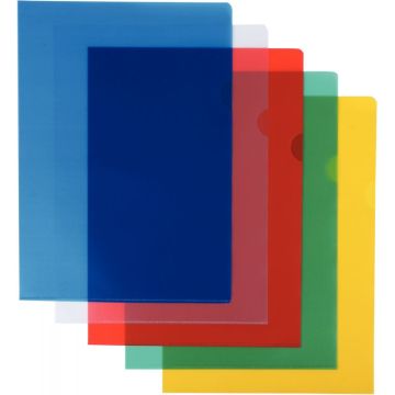 Sachet de 10 pochettes coin en polypropylène 12/100ème, coloris assortis